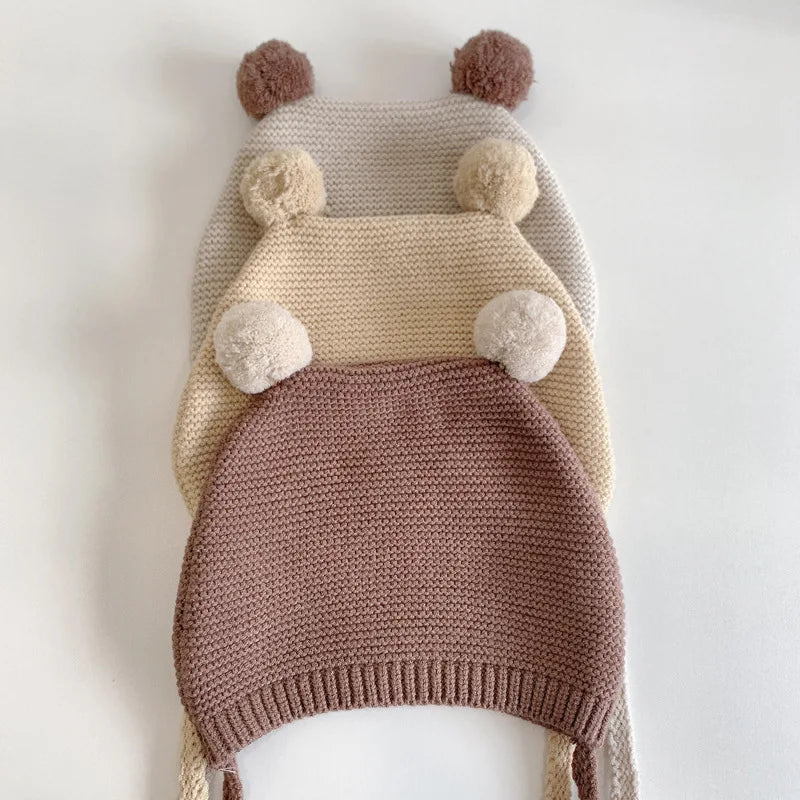 Bebe Pom Pom Bear Beanie (3 Colours)