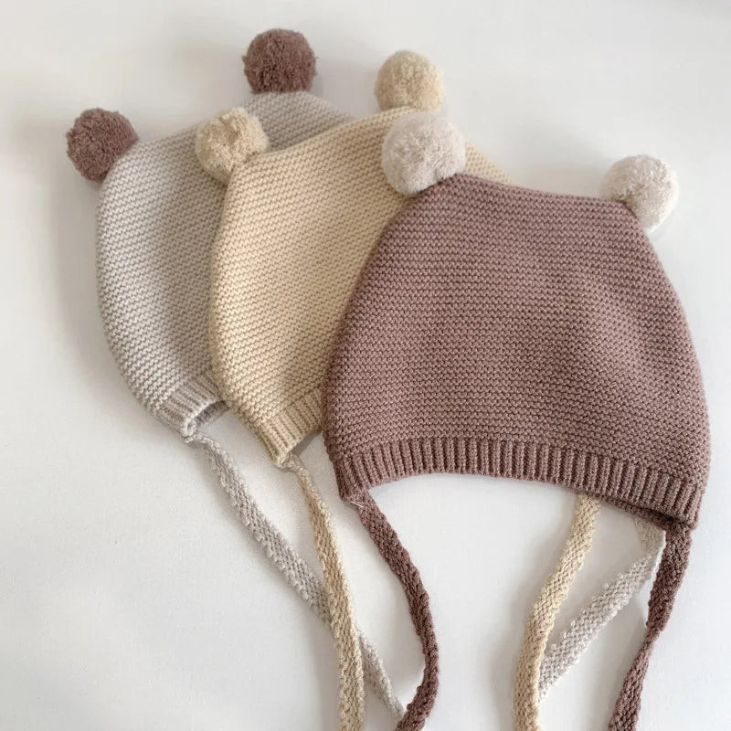 Bebe Pom Pom Bear Beanie (3 Colours)