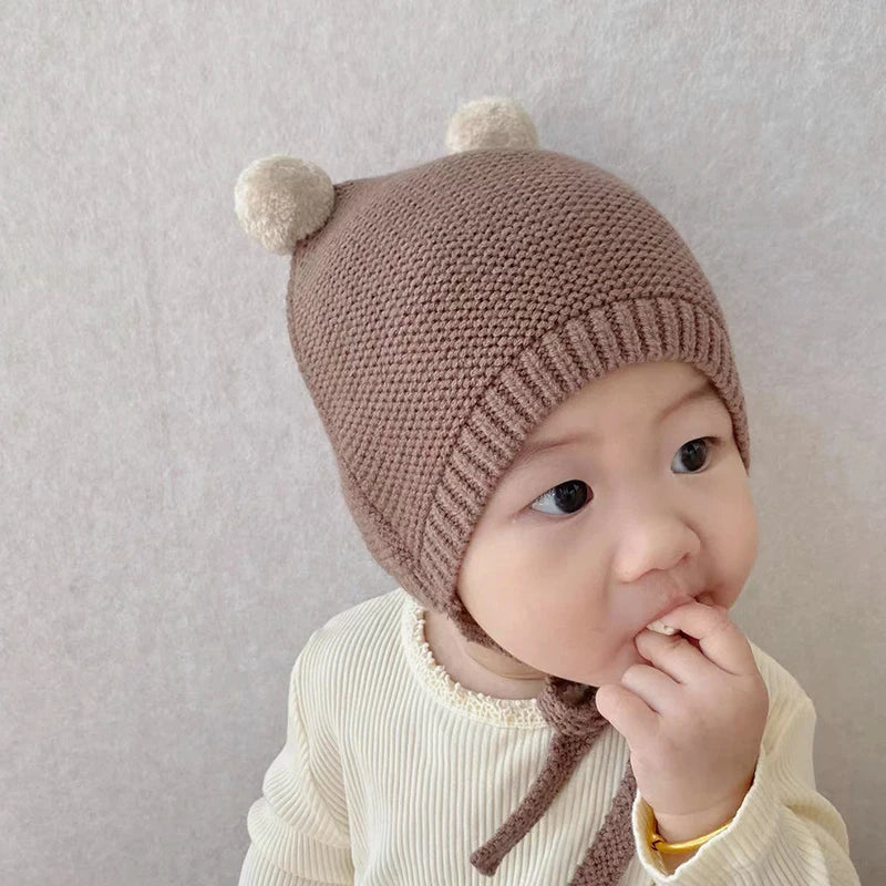 Bebe Pom Pom Bear Beanie (3 Colours)