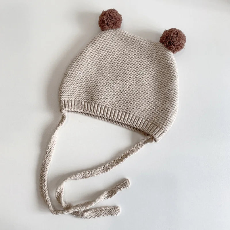 Bebe Pom Pom Bear Beanie (3 Colours)