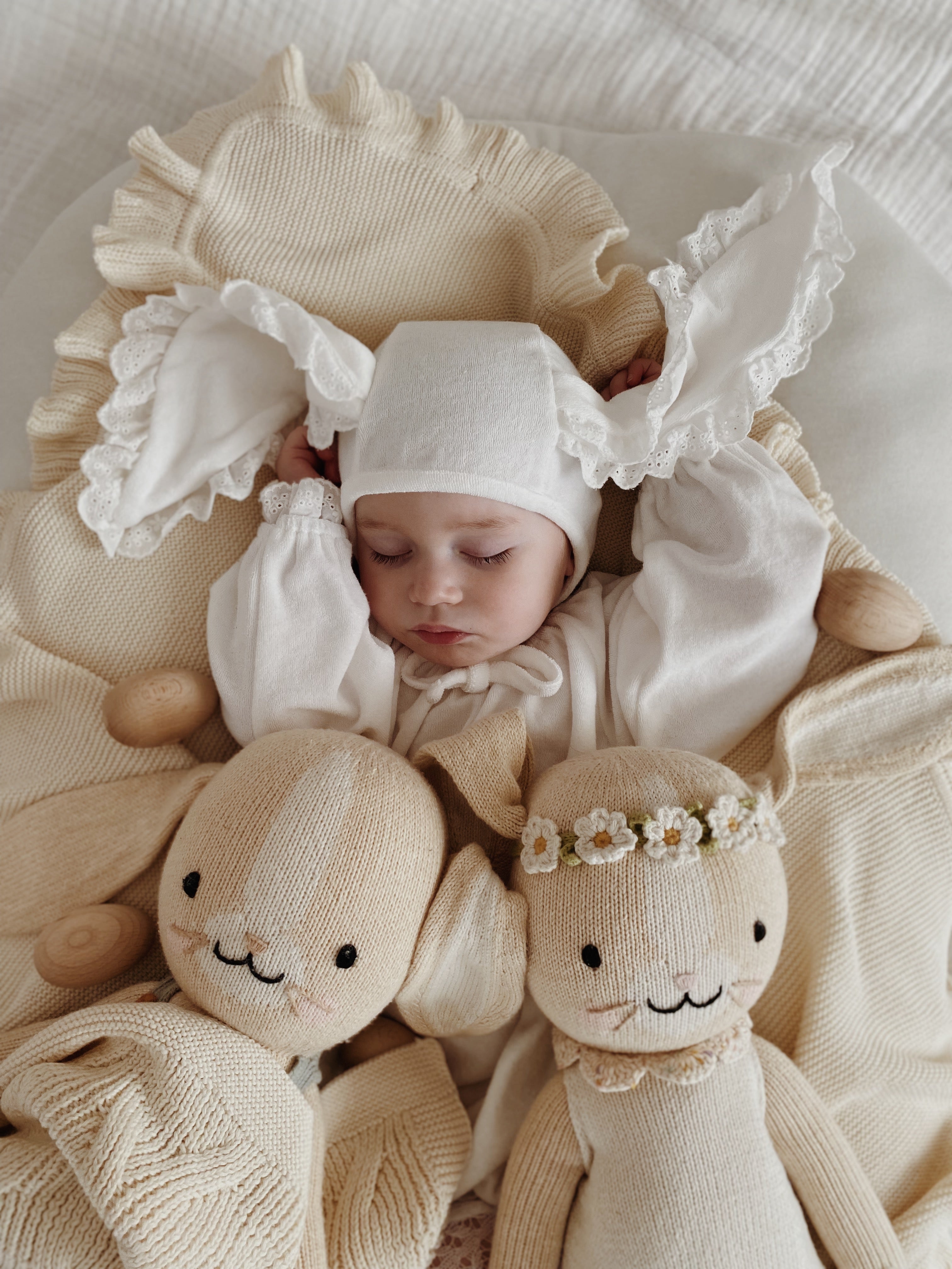 Ann Rabbit Suit & Bonnet Set