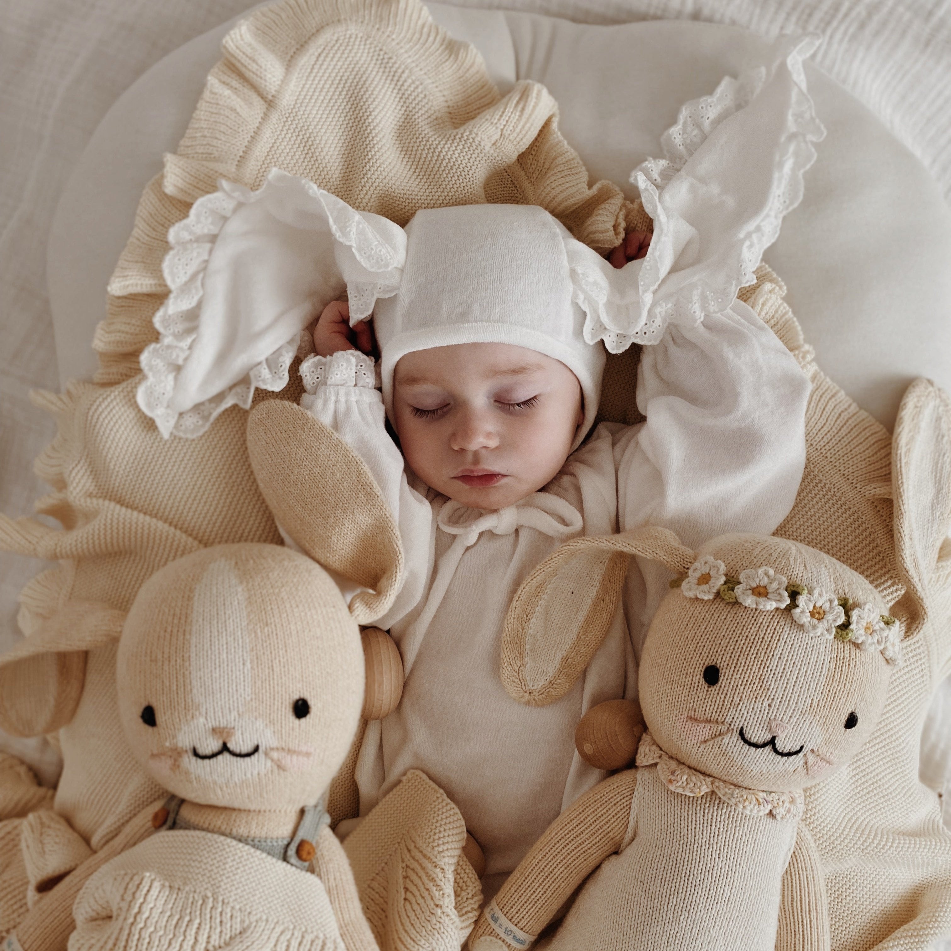 Ann Rabbit Suit & Bonnet Set