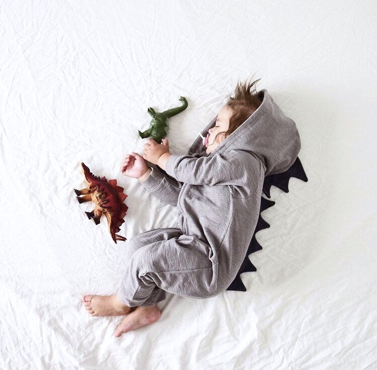 Lulu Dinosaur Jumpsuit (Grey)